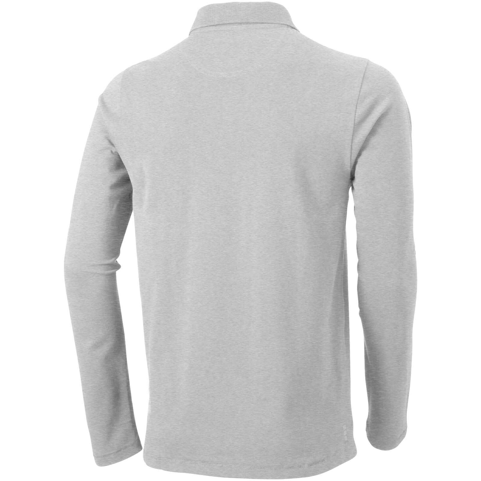 Oakville Langarm Poloshirt für Herren - grau meliert - XL-22