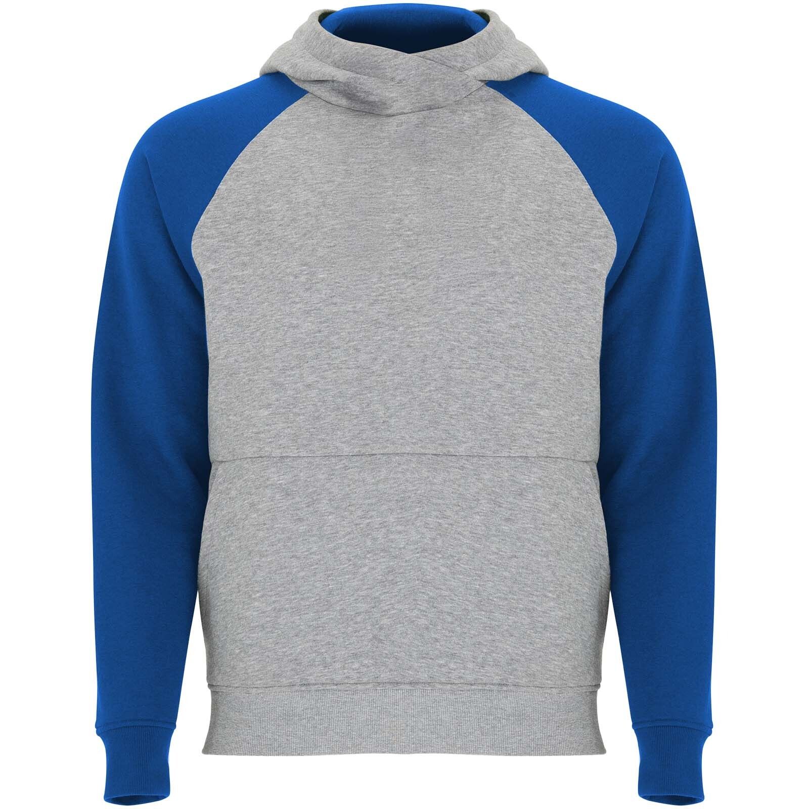 Badet zweifarbiger Kapuzenpullover für Kinder  - heather grau -  royalblau-309