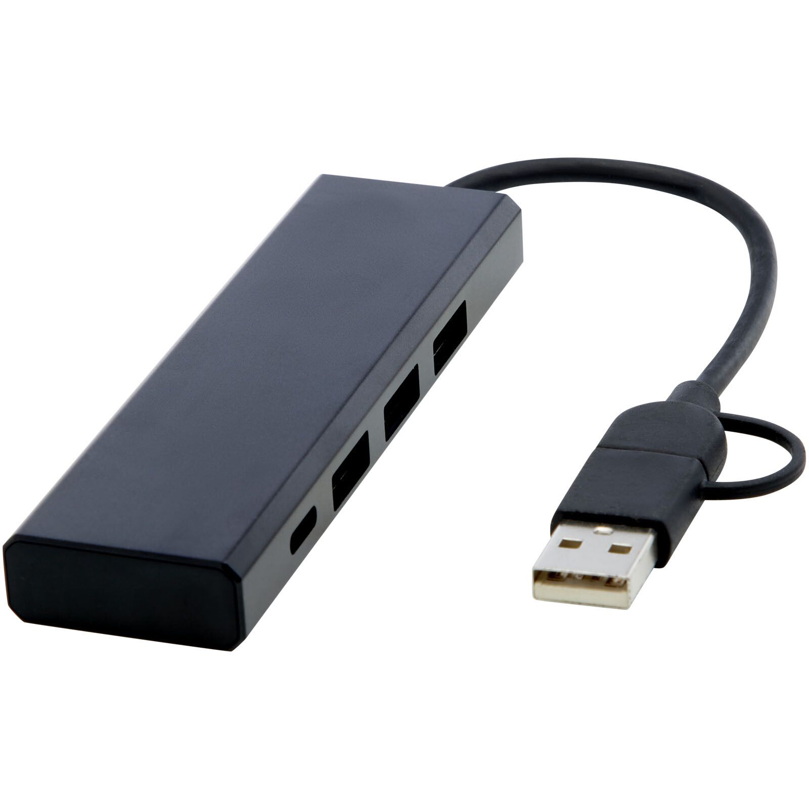 Rise USB 2.0 Hub aus recyceltem RCS Aluminium - schwarz-603