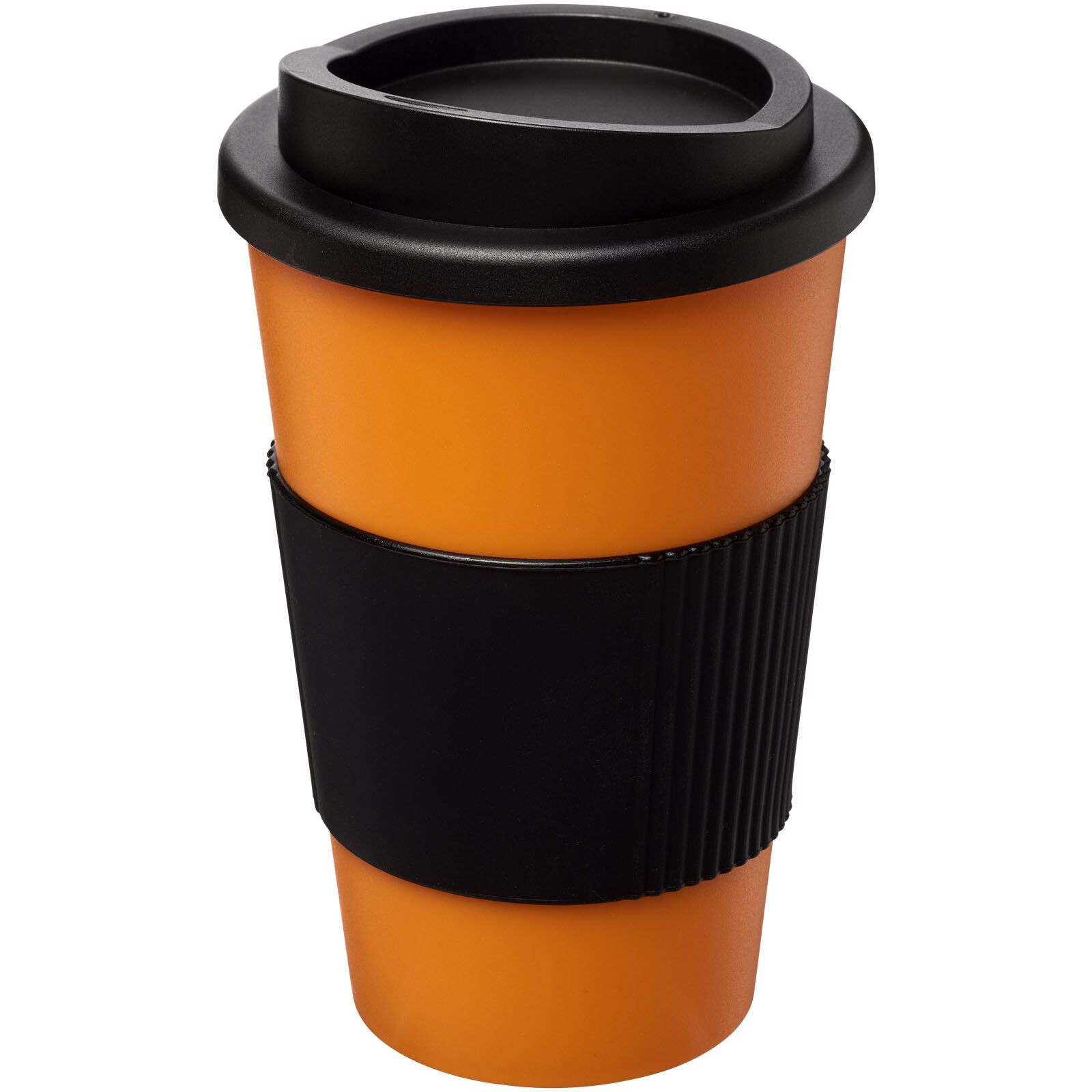 Americano 350 ml Isolierbecher mit Schutzring - orange -  schwarz-922