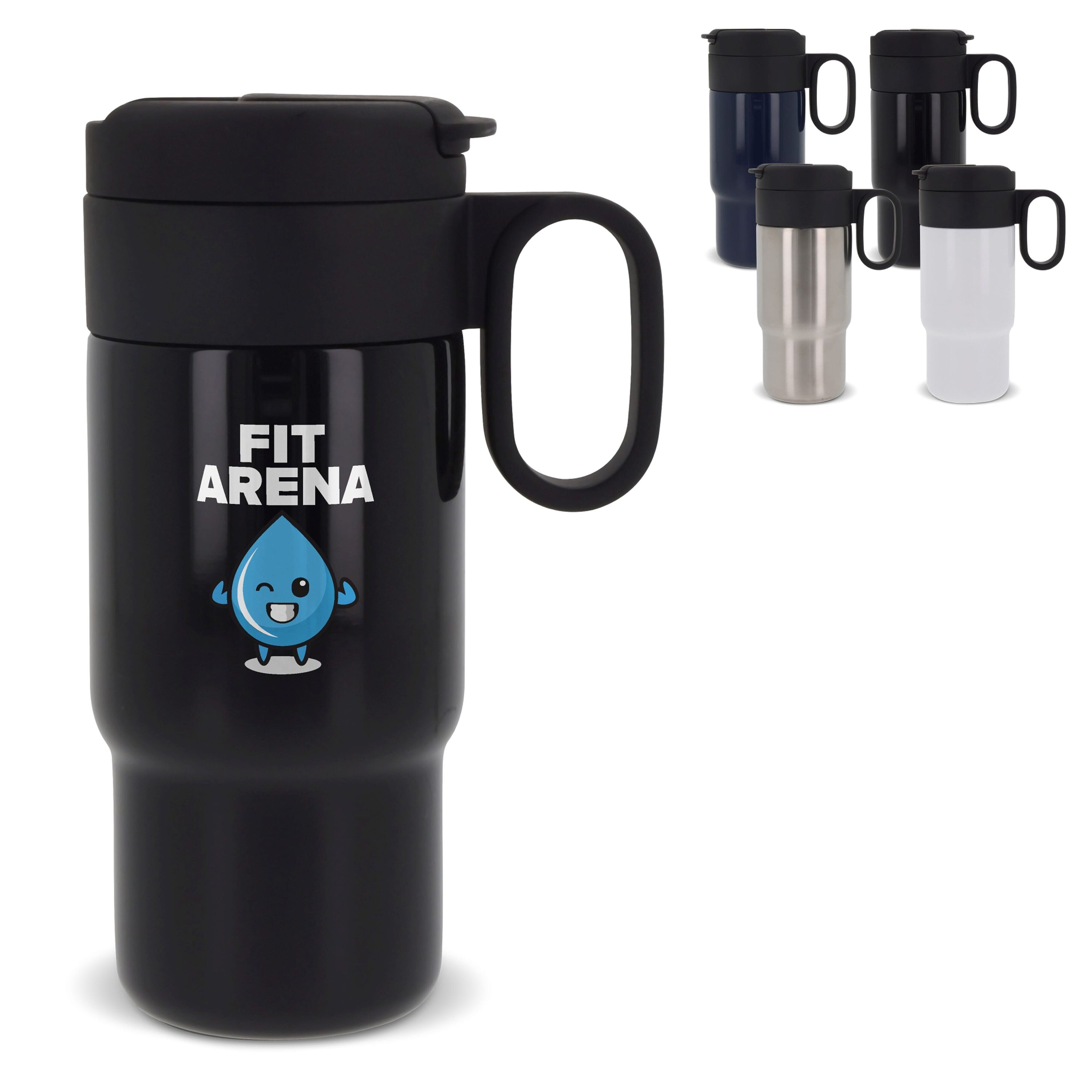 Isolierbecher Flow mit Griff 300ml - silber-867