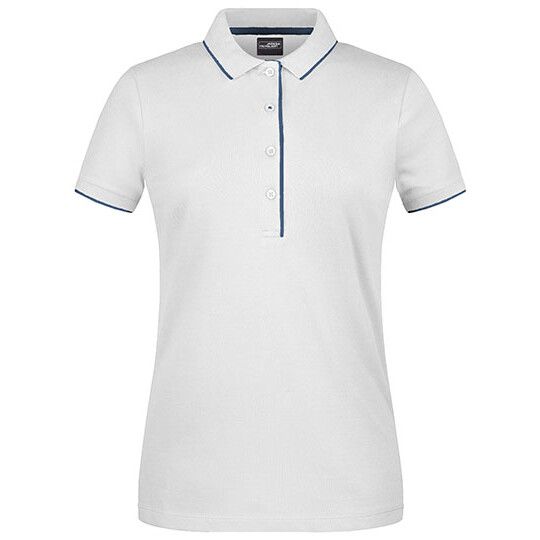 Ladies´ Polo Stripe - white - navy-83