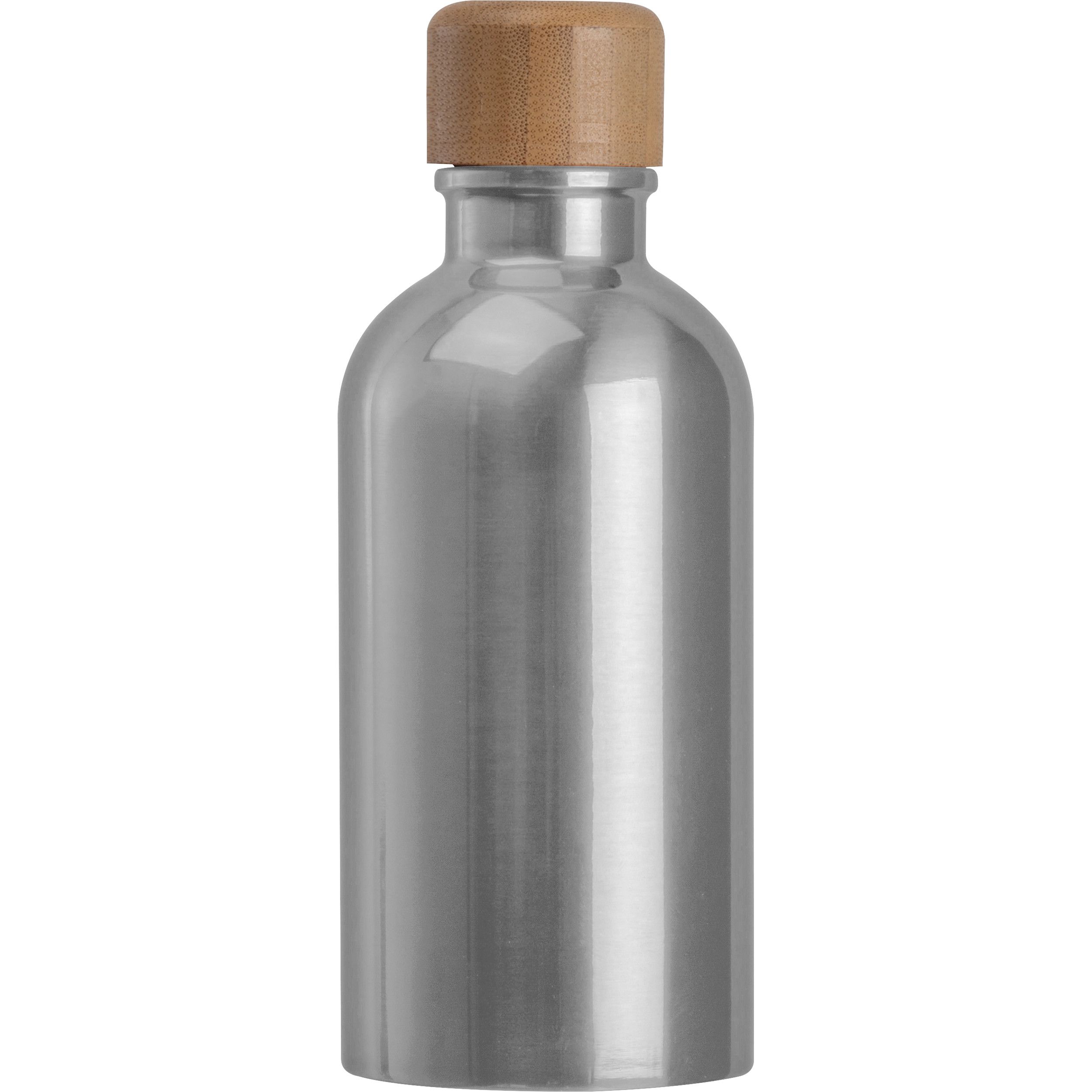 Edelstahltrinkflasche mit Karabiner, 400ml - silbergrau-105