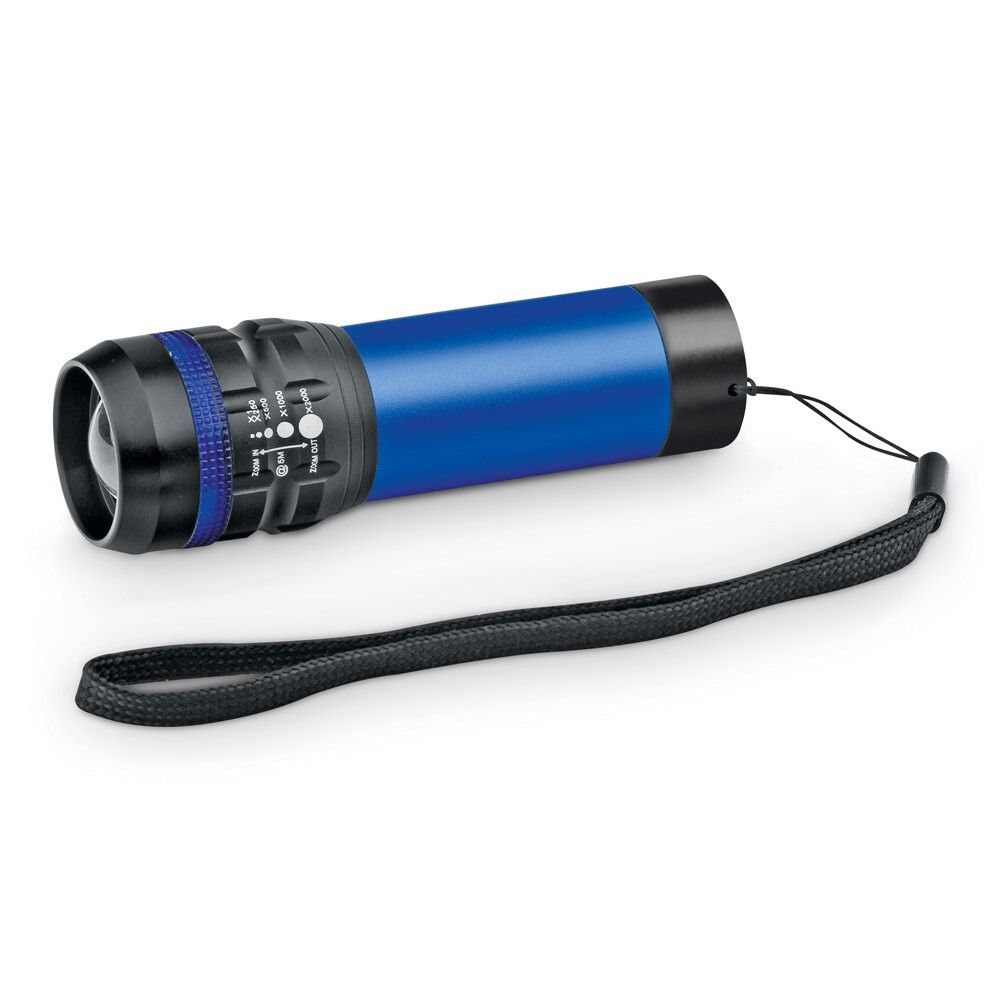 ZOOMIN Taschenlampe aus Aluminium mit Zoomfunktion und 3 Lichtmodi - blau-176