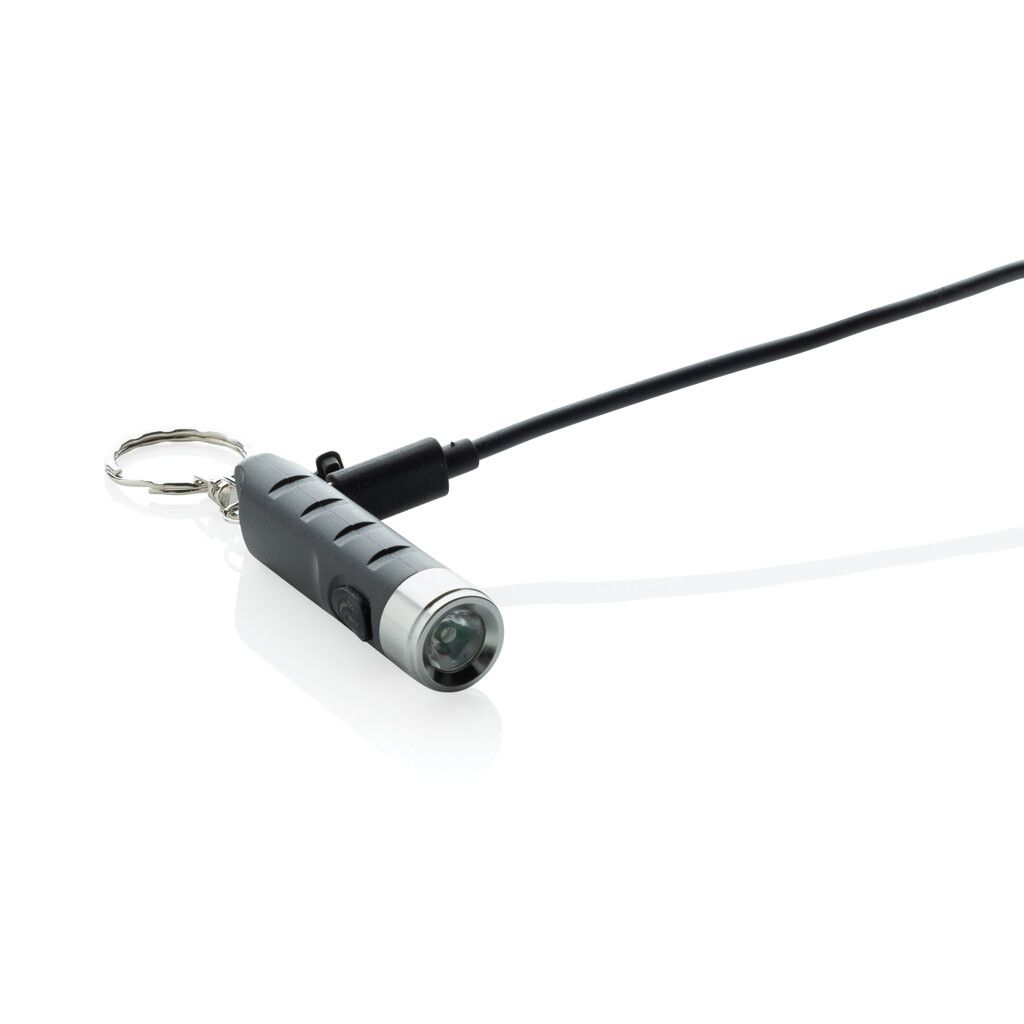 Globix USB Schlüsselanhänger-Taschenlampe aus RCS rABS - schwarz-290