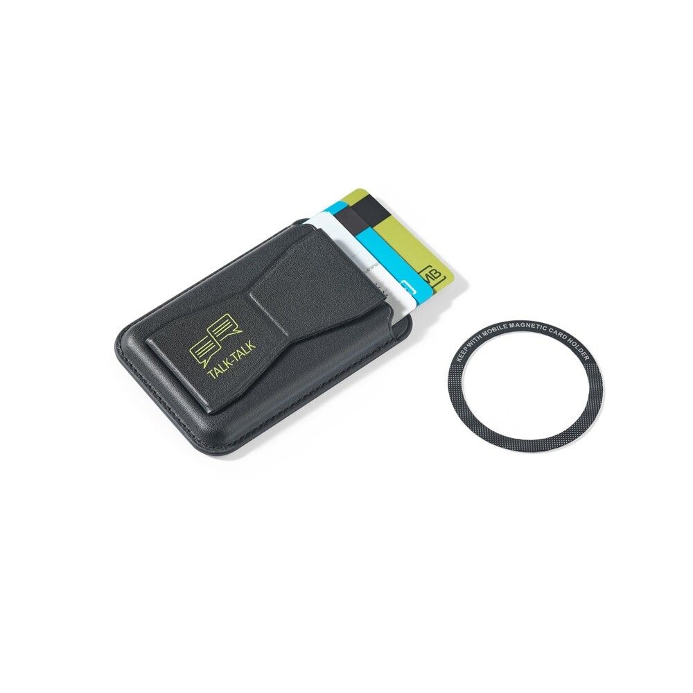 CONNOR Magnetischer RFID-Kartenhalter aus Kunstleder - schwarz-780