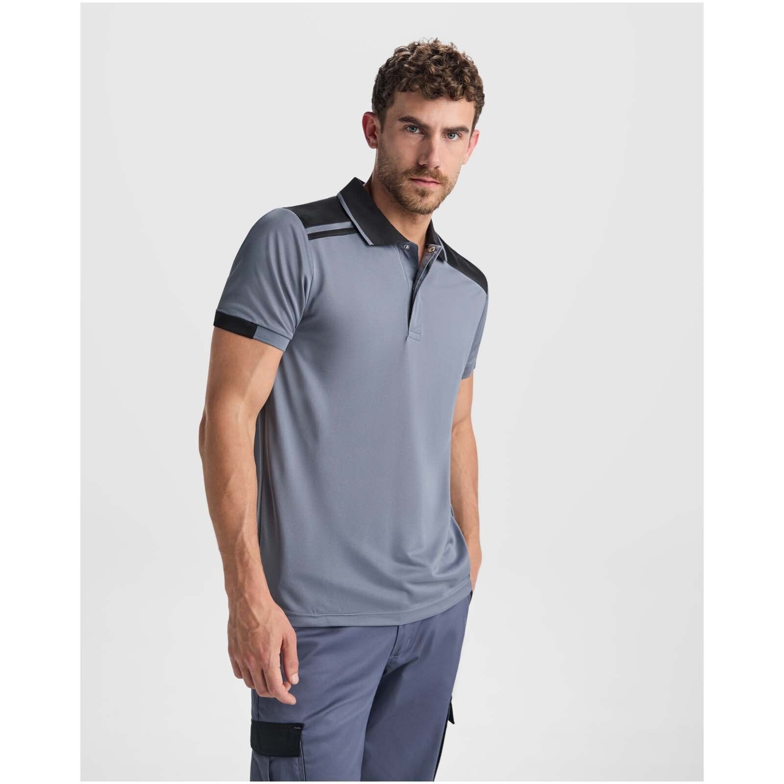 Samurai Kurzärmeliges Poloshirt mit antibakterieller Wirkung, 160 g/m2, unisex  - blei -  schwarz-888