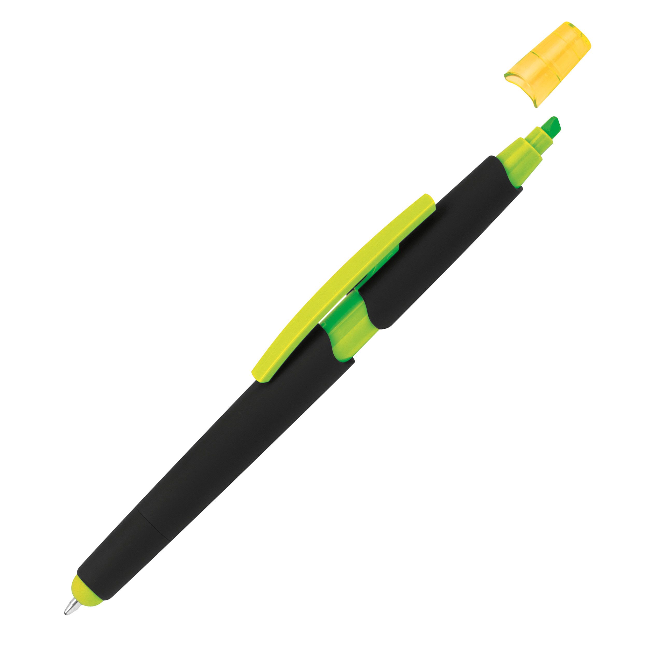 Kugelschreiber mit Textmarker und Touchfunktion - apfelgrün-295