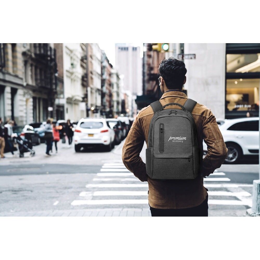 BOSTON Wasserdichter 2Tone Nylon 17'' Laptop-Rucksack - schwarz-927