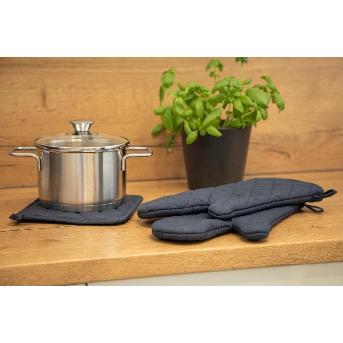 Topflappen Heat resistant - blau - grau-79
