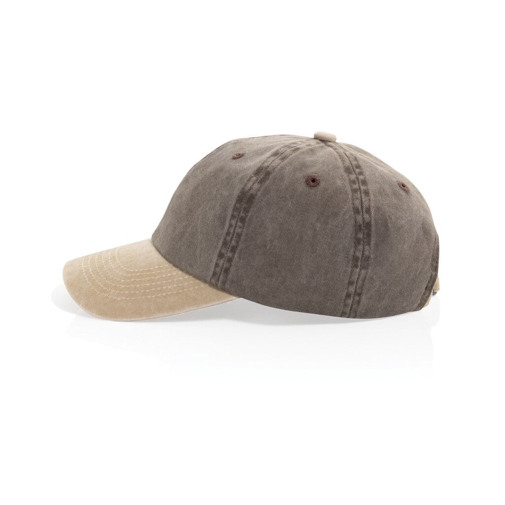 BEAU AWARE™ Two-Tone 6-Panel-Cap aus washed Cotton-Twill - braun-527