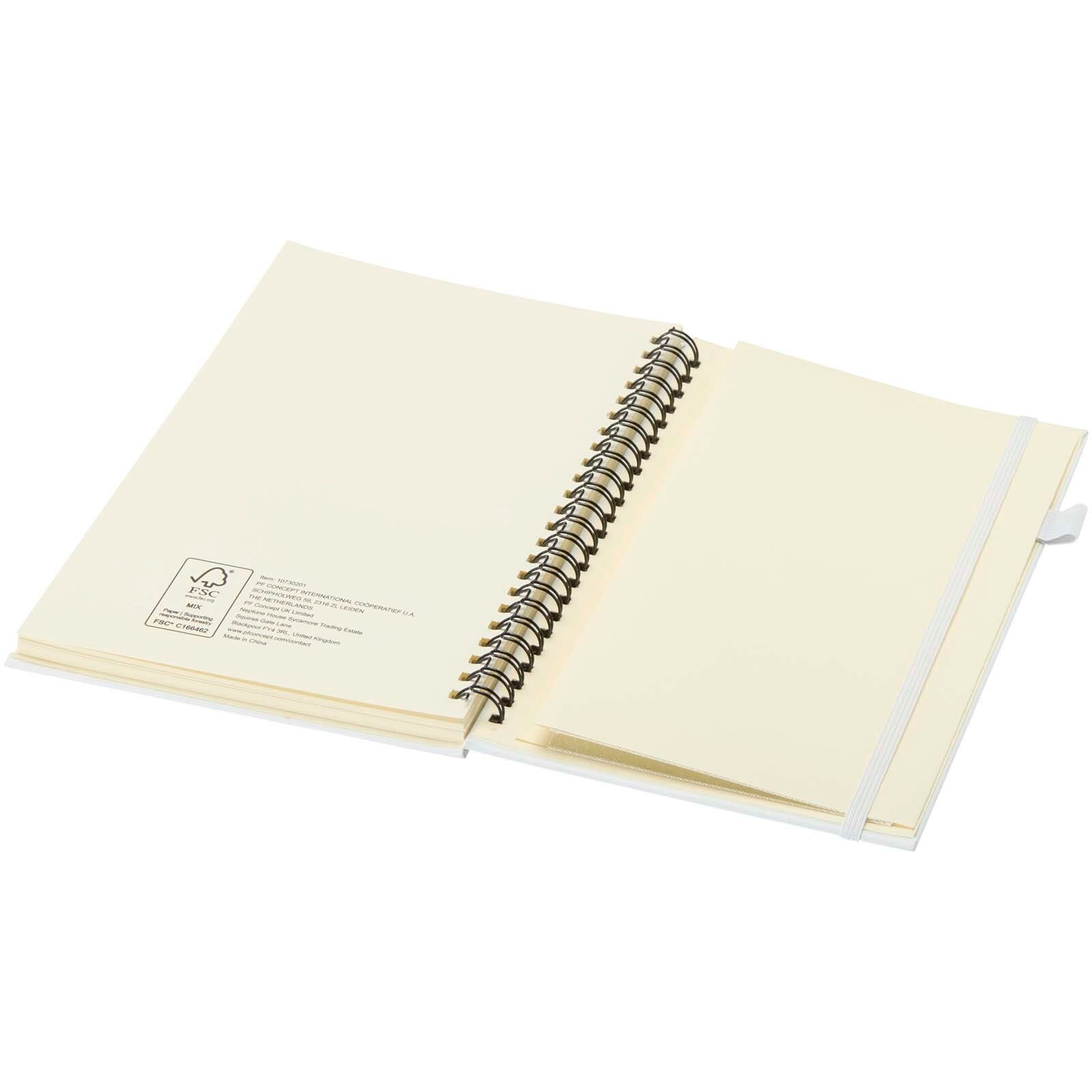 Liss A5 Hardcover Spiralnotizbuch aus recyceltem Kunststoff - weiss-739