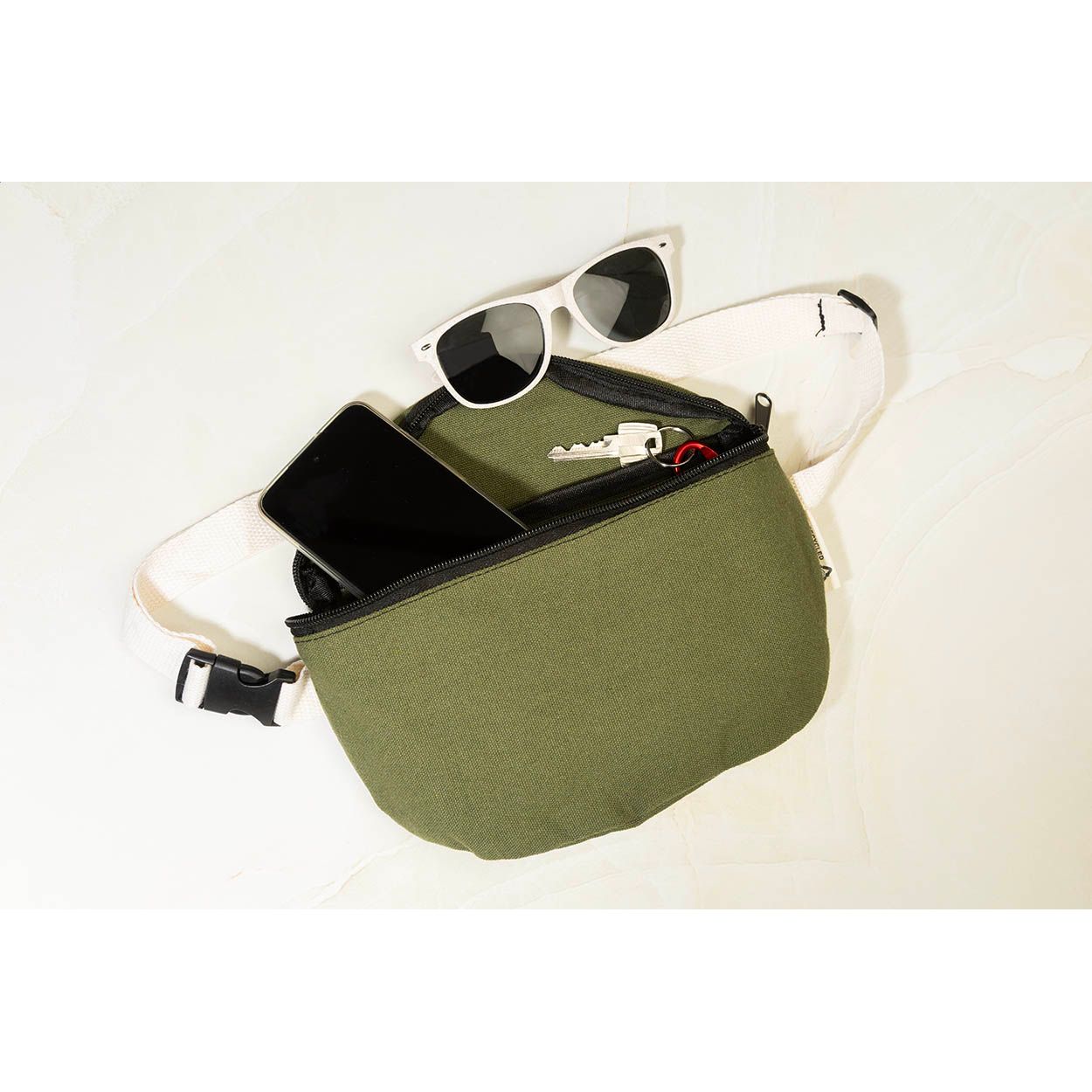 Rekan Hip Gürteltasche aus recyceltem Canvas - grün-552