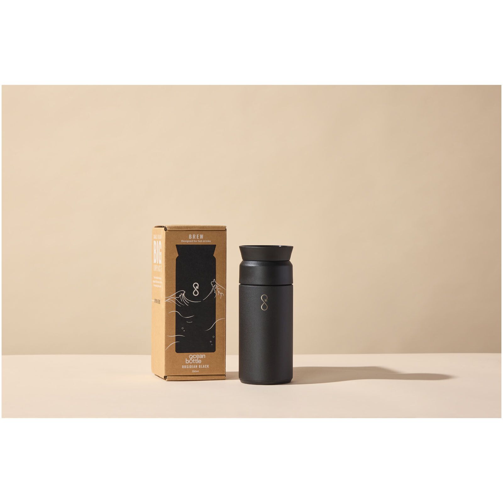 Ocean Bottle 350 ml Brew Flask - obsidian-schwarz-144