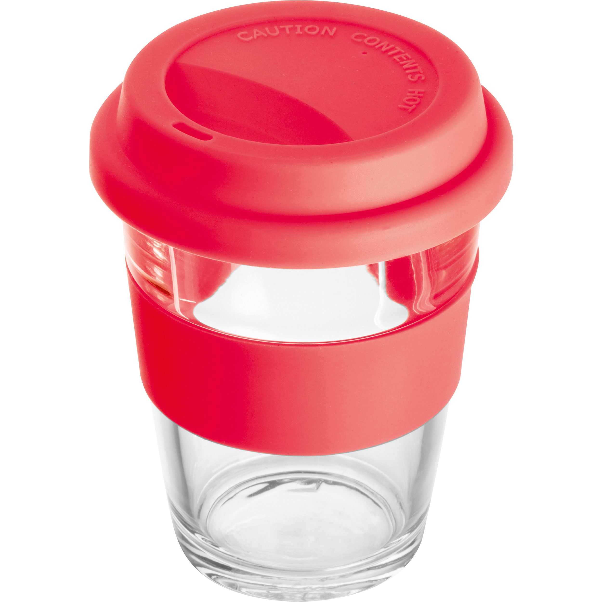 Becher aus Glas, 300ml - rot-739