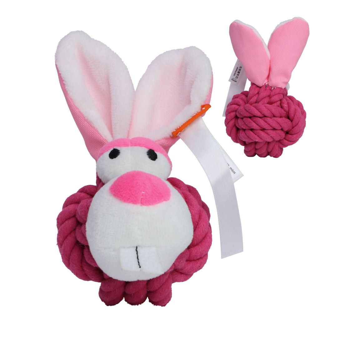 MiniFeet® Hundespielzeug Knotentier Hase - pink-38