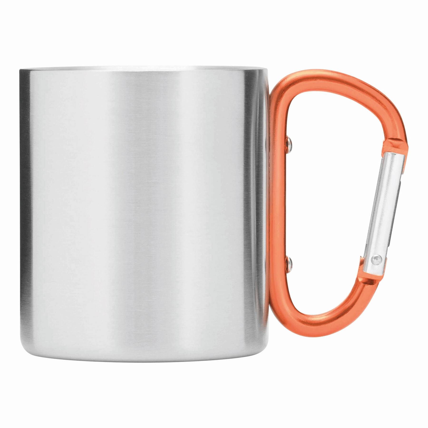 Edelstahl Becher HIKING DAY - orange - silber-771