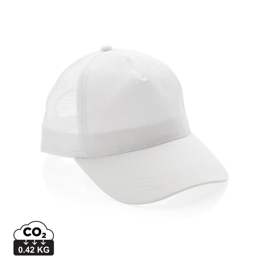 Impact AWARE™ 190gr Brushed rCotton 5 Panel Trucker-Cap - weiß-676