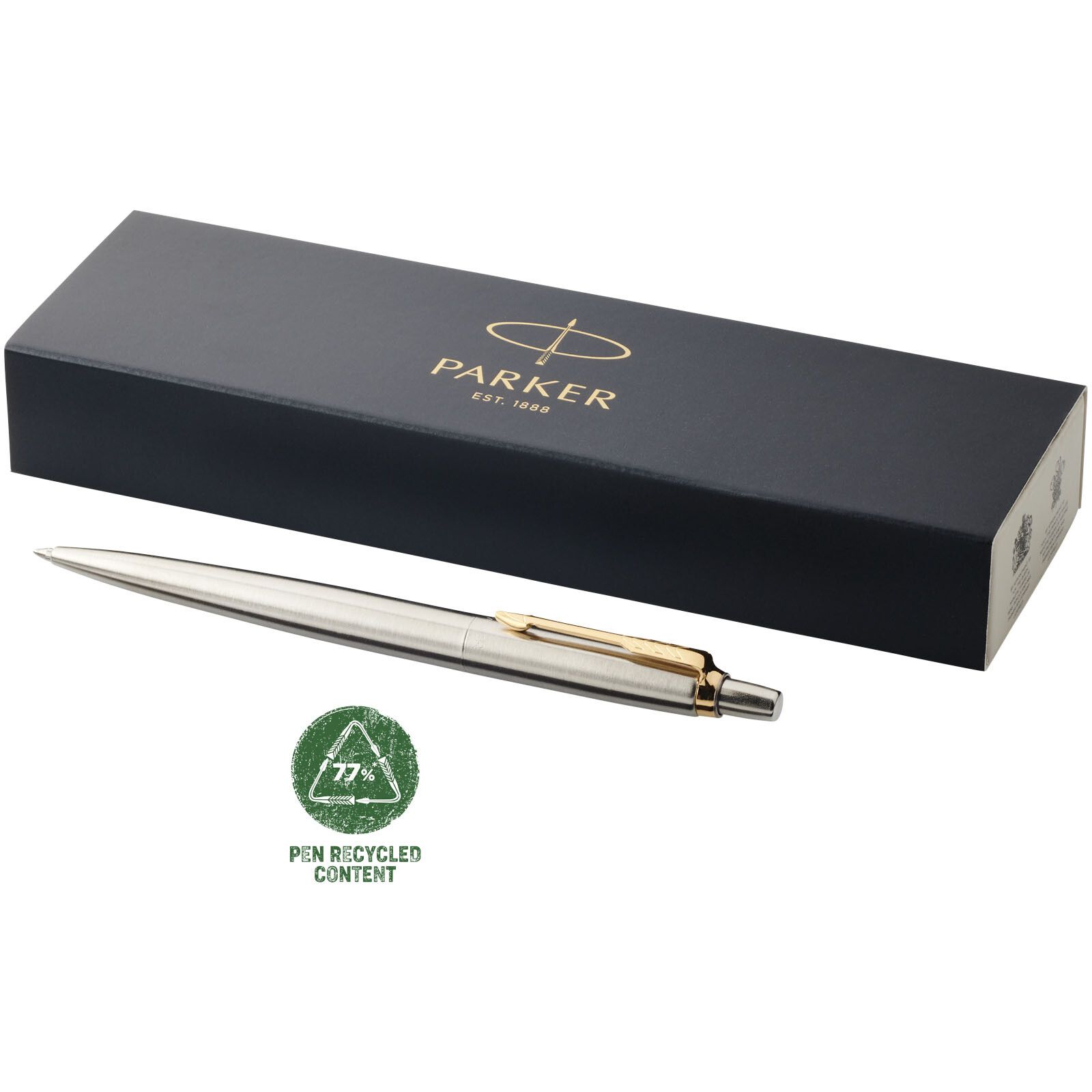 Parker Jotter Edelstahl Kugelschreiber (blaue Mine) - edelstahl grau-772