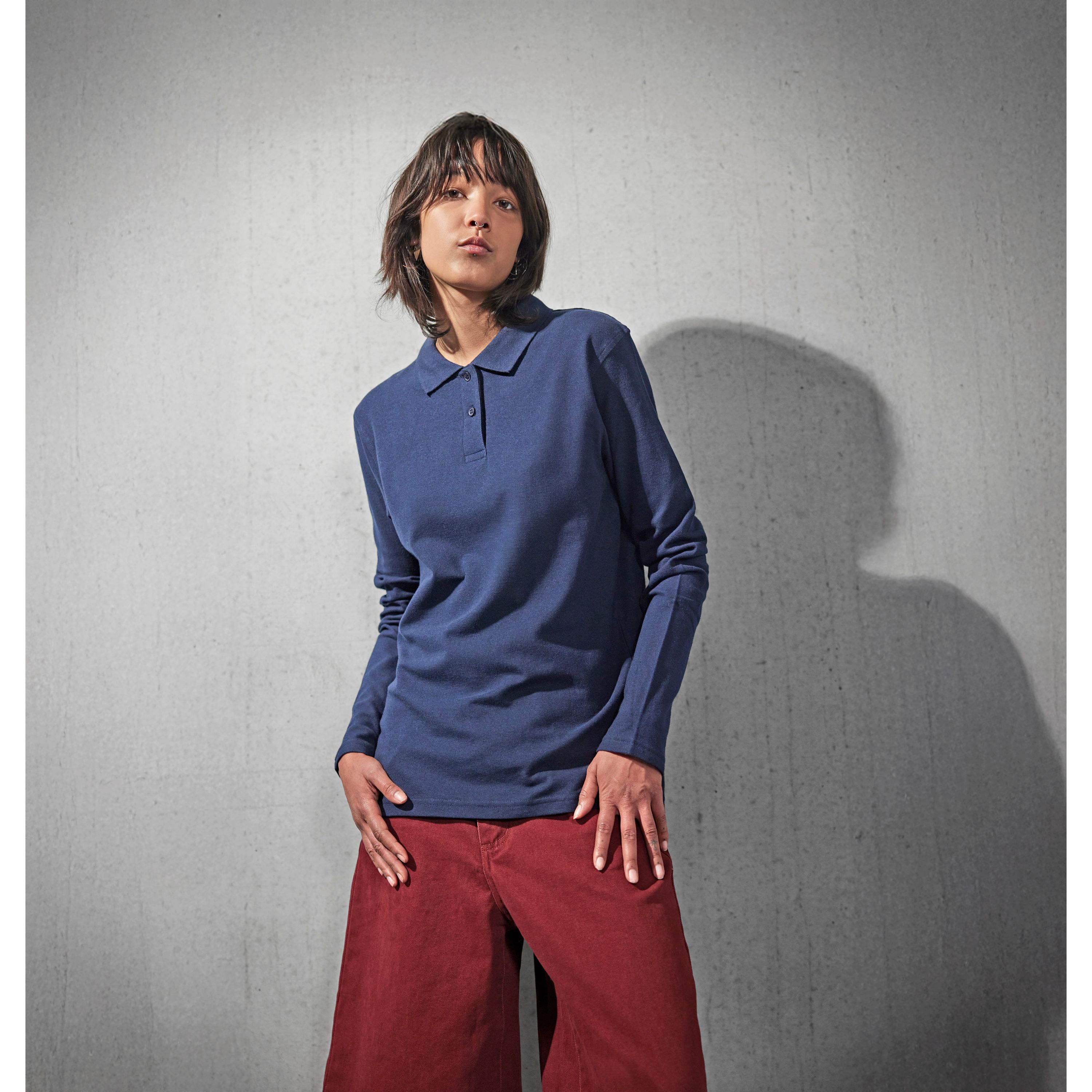 Women´s Long Sleeve Polo ID.001 - royal blue - S-227