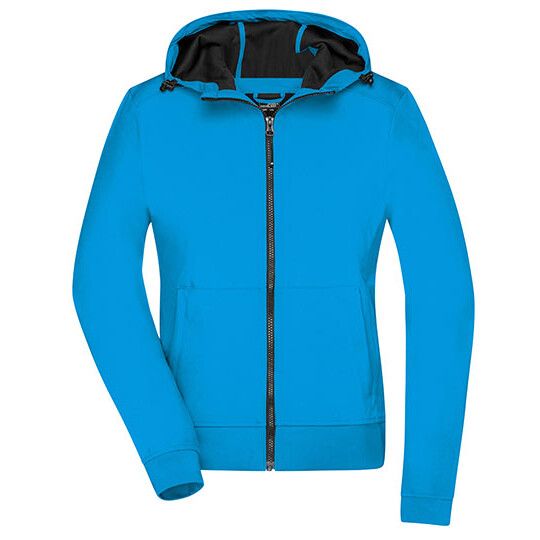 Ladies´ Hooded Softshell Jacket - blue - black-840