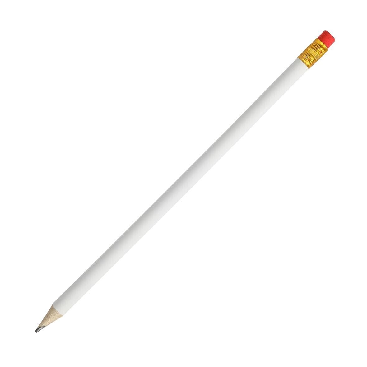 Bleistift White mit Radiergummi - weiß-714