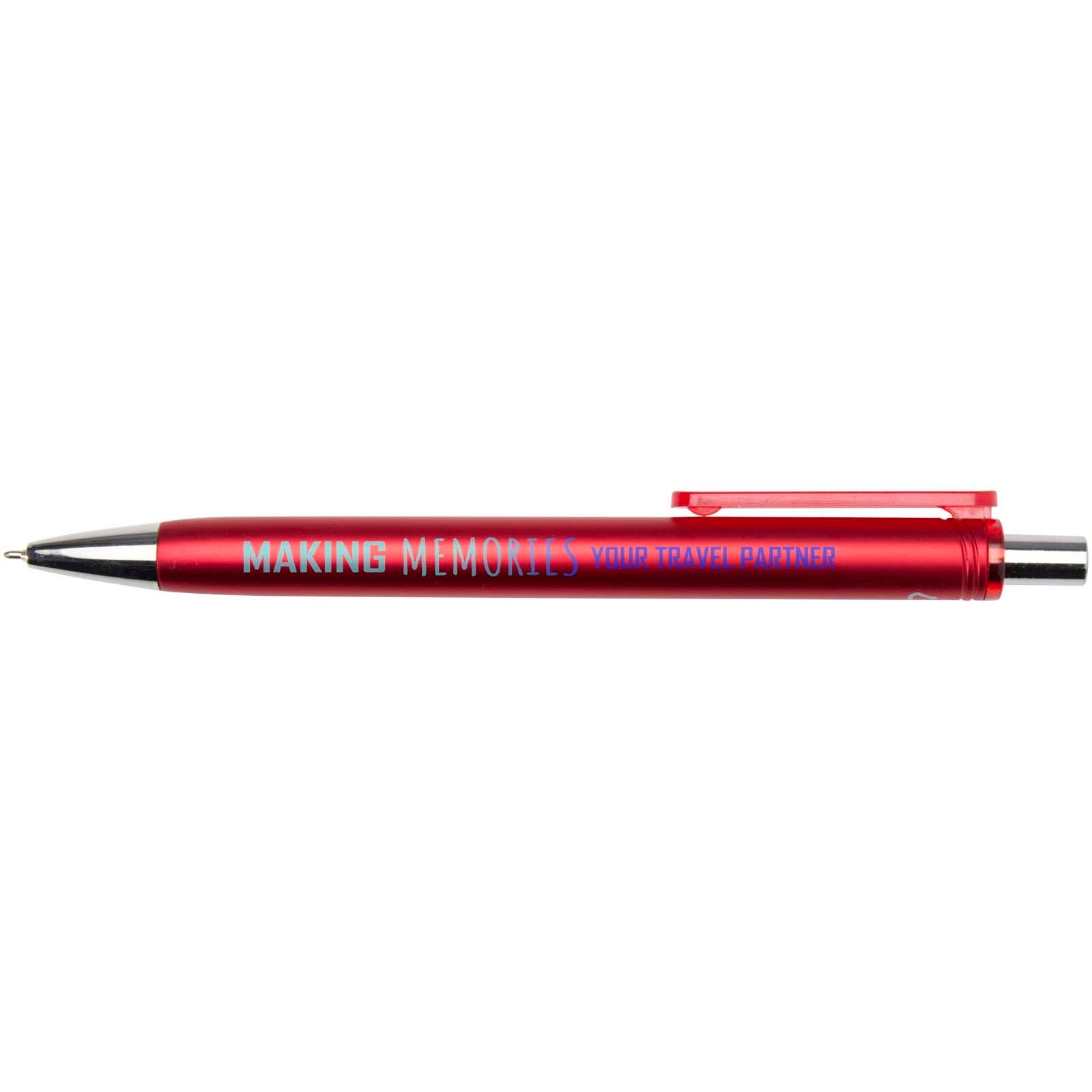 Feld RCS recycelter Kugelschreiber mit Metallic-Finish (schwarze Mine) - rot-935