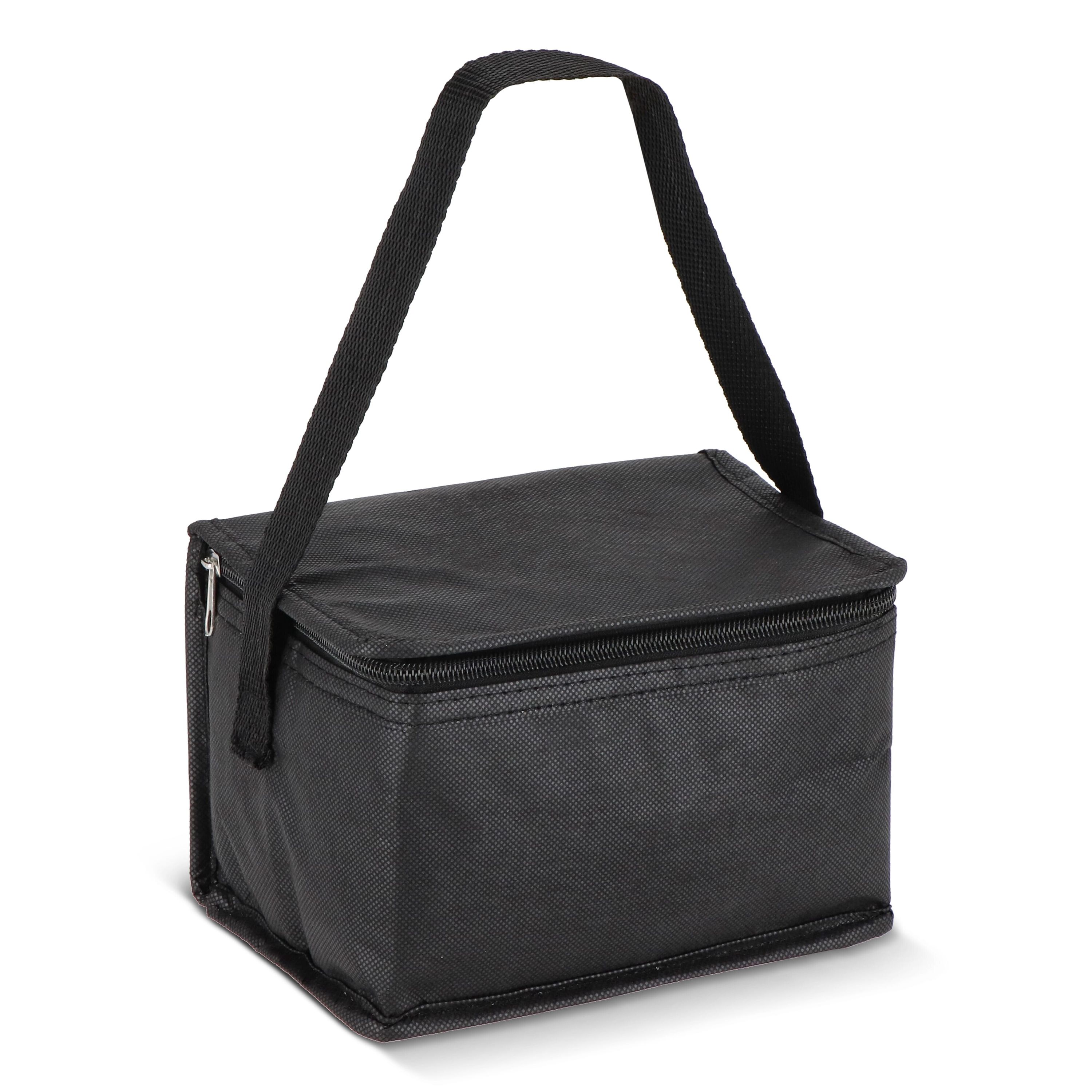 R-PET 6 Dosen-Kühltasche Non Woven 20x 13 x 12,5cm 75g/m² - schwarz-526