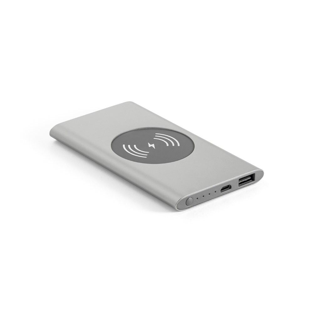 CASSINI Powerbank 4'000 mAh mit 5W Ladegerät aus recyceltem Aluminium - satinsilber-461