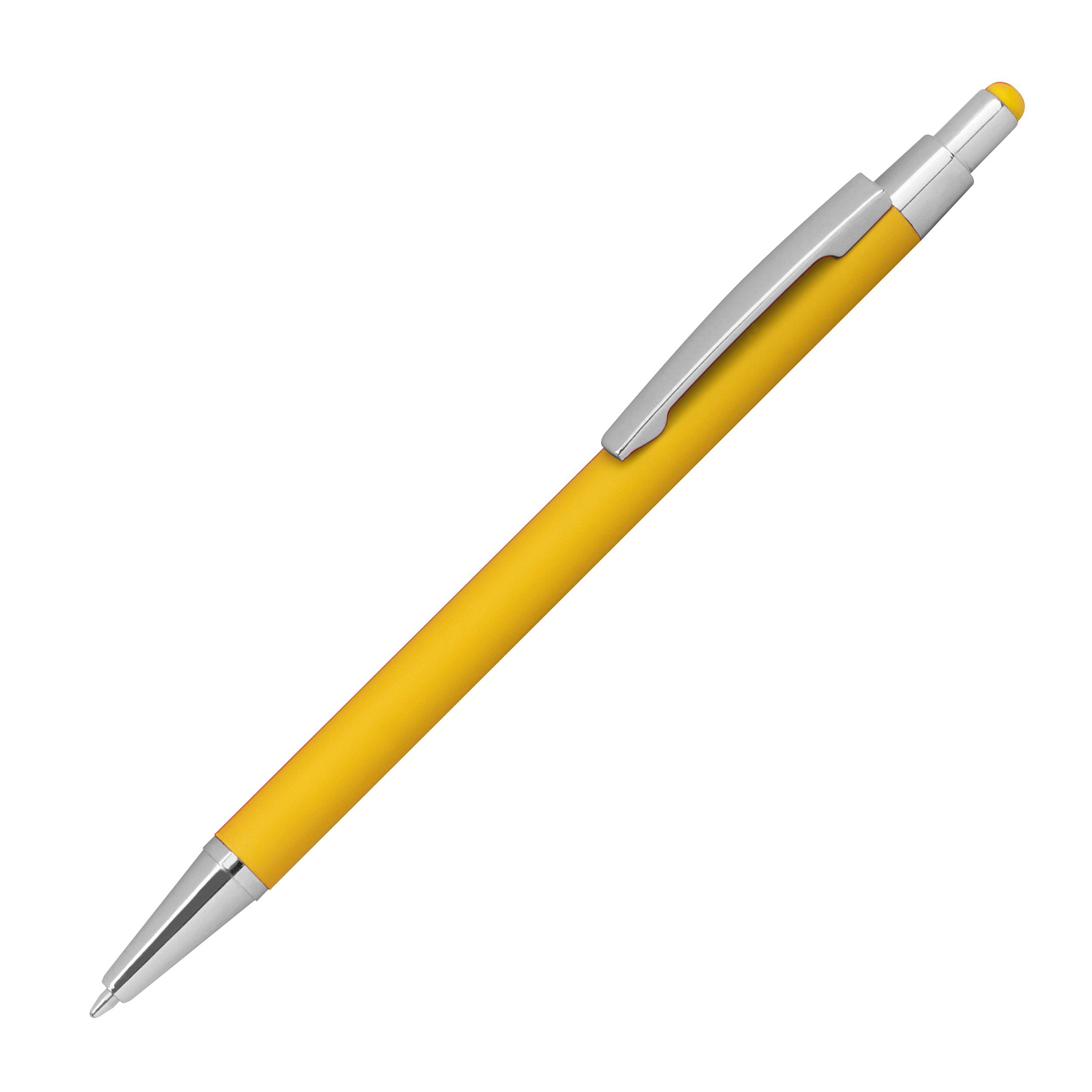 Kugelschreiber aus Metall mit Rubberfinish und Touchfunktion - gelb-799