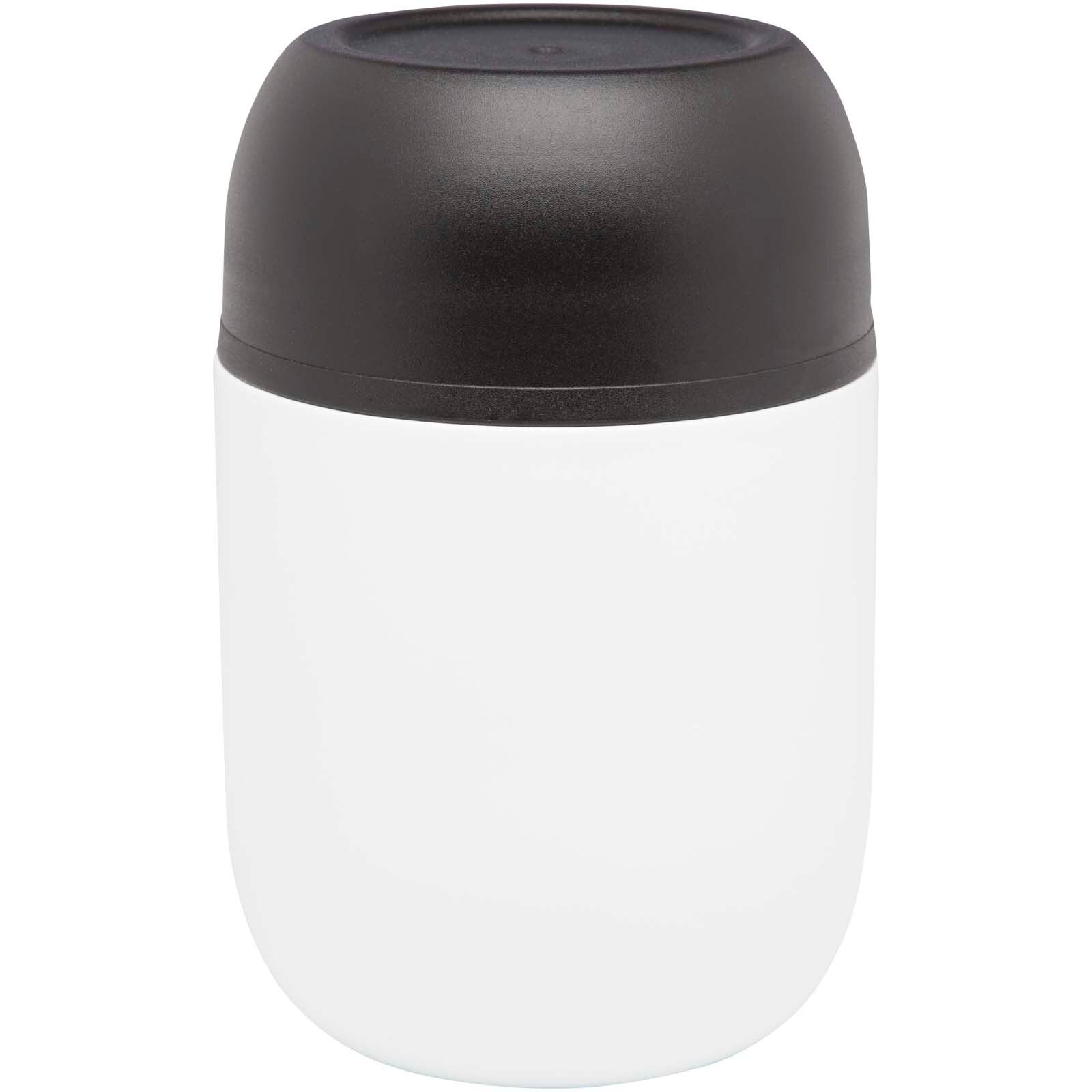 Supo 480 ml doppelwandiger Lunchpot aus recyceltem Edelstahl mit faltbarem Löffel - weiss-23