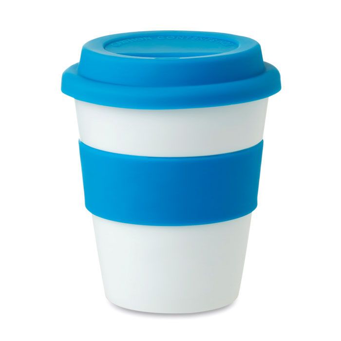 PP Becher mit Silikon-Deckel 350 ml ASTORIA - blau-95