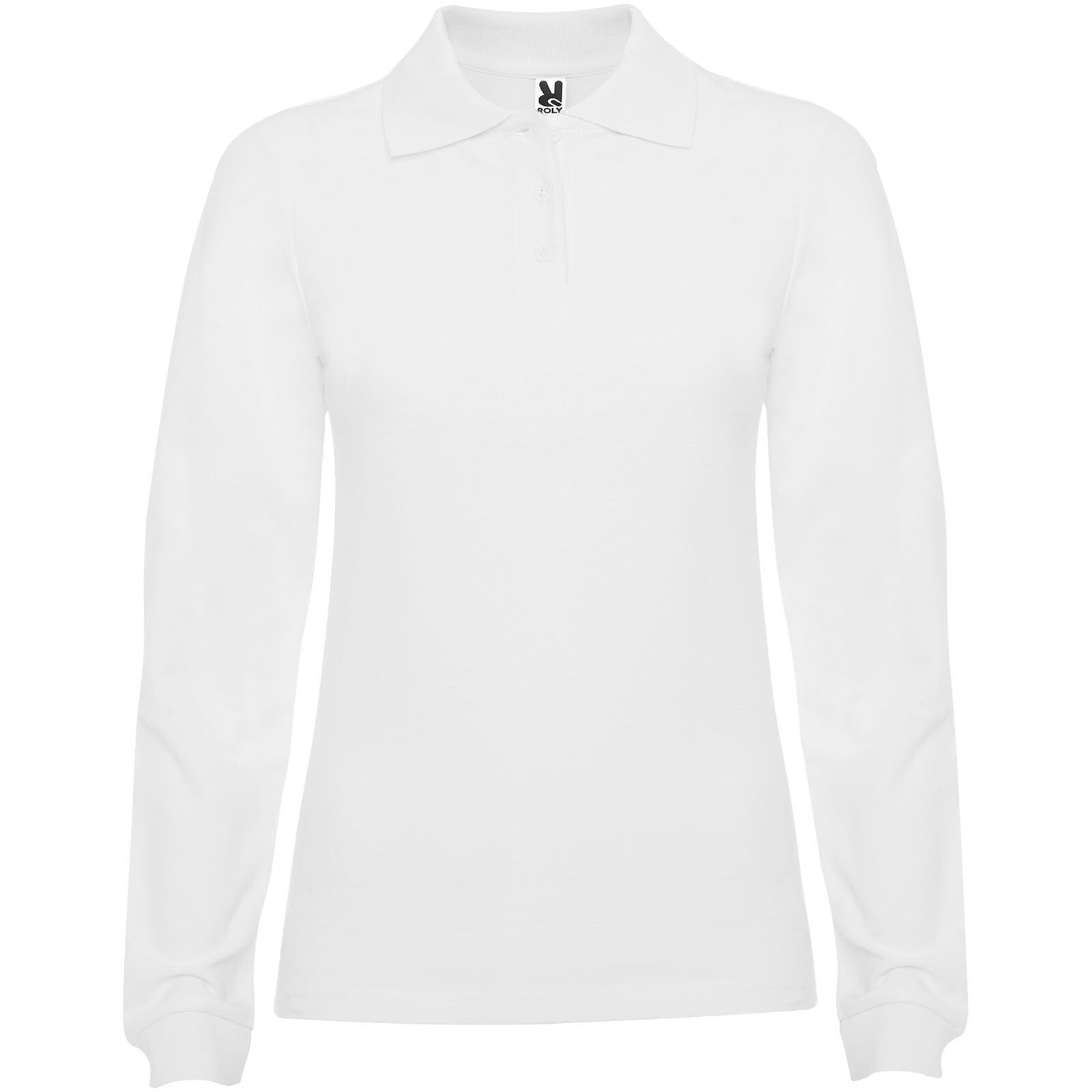 Estrella Langarm Poloshirt für Damen - weiss - 3XL-32