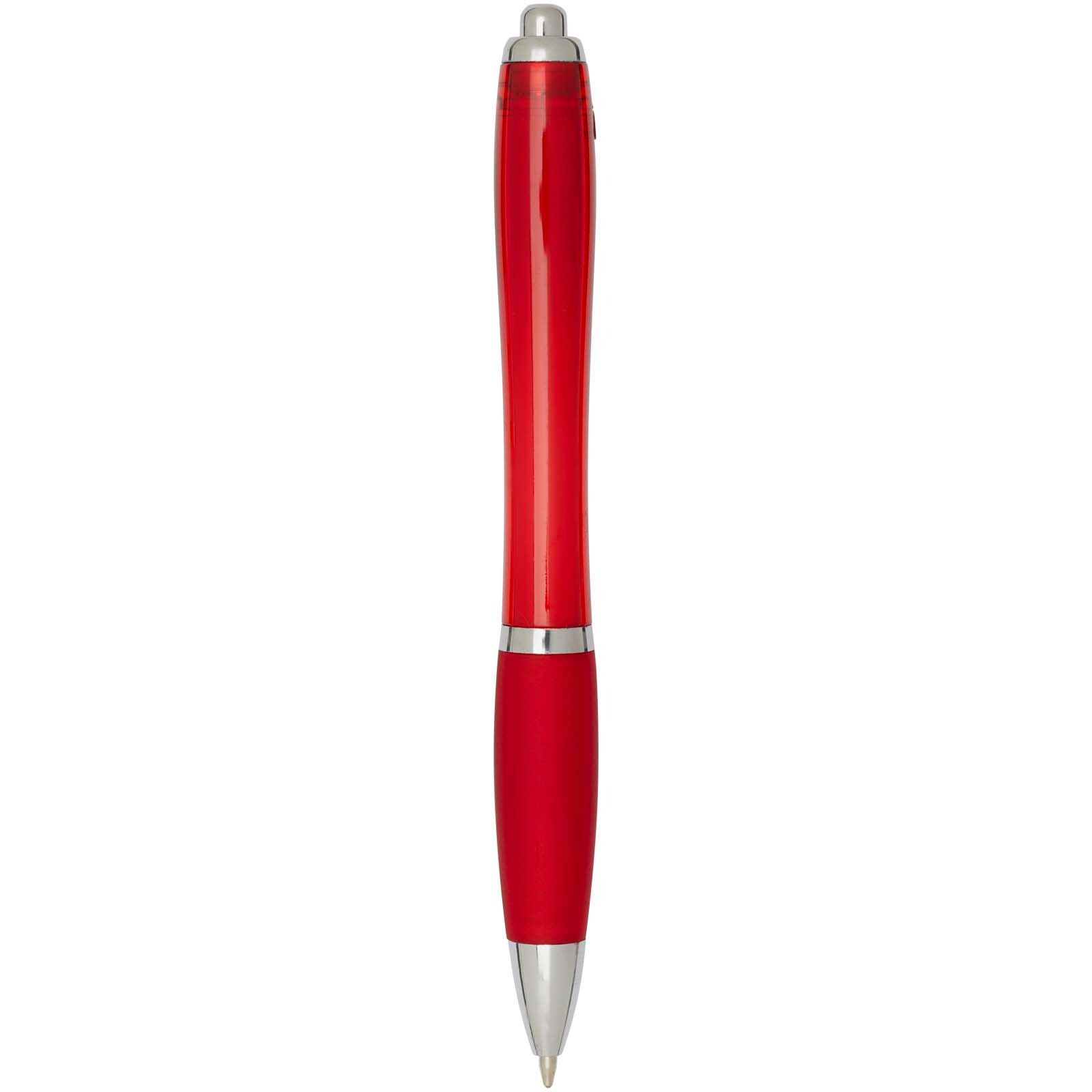 Nash RCS Kugelschreiber aus recyceltem Kunststoff mit farbigem Schaft und Griffzone (blaue Tinte) - rot-837