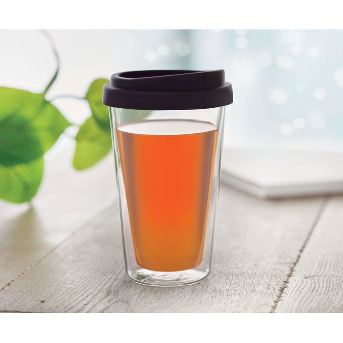 Borosilikat Trinkglas 350ml BIELO TUMBLER - schwarz-598