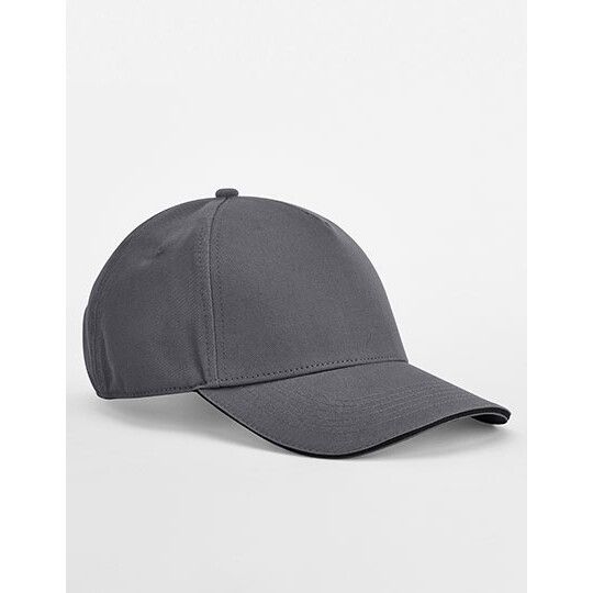 EarthAware® Classic Organic Cotton 5 Panel Cap - Sandwich Peak - graphite grey - black-701
