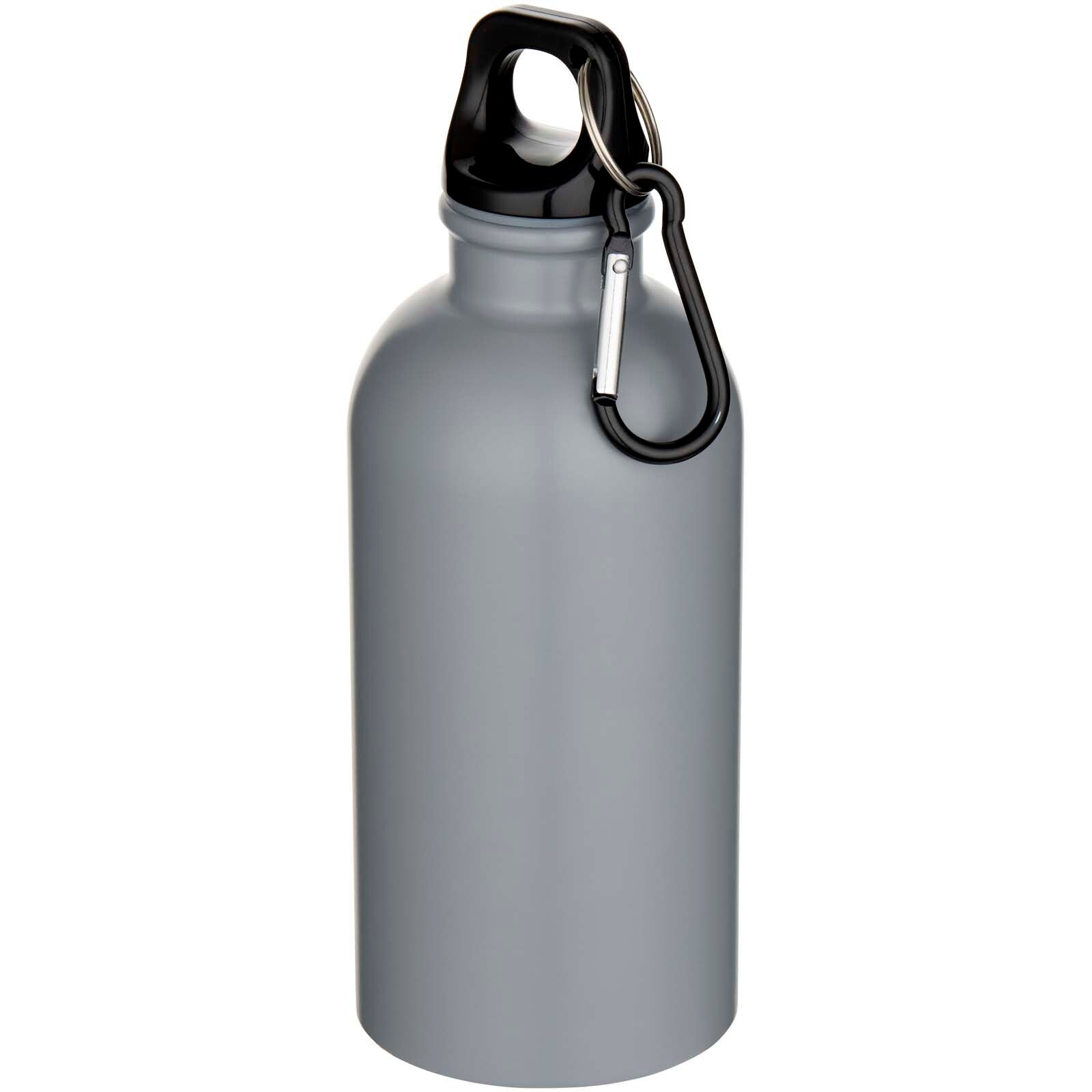Oregon 400 ml matte RCS-zertifizierte einwandige Trinkflasche aus recyceltem Edelstahl mit Karabinerhaken - grau-927