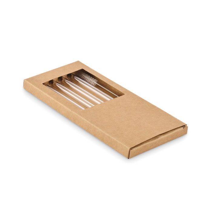 Glas Trinkhalme-Set GLAW - holz-561
