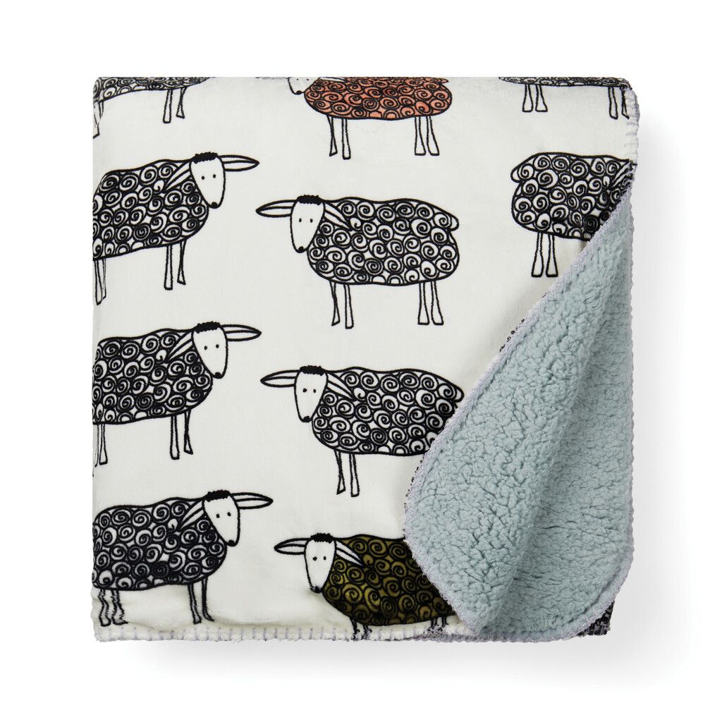 VINGA Sheep Decke aus GRS recyceltem PET - weiß-903