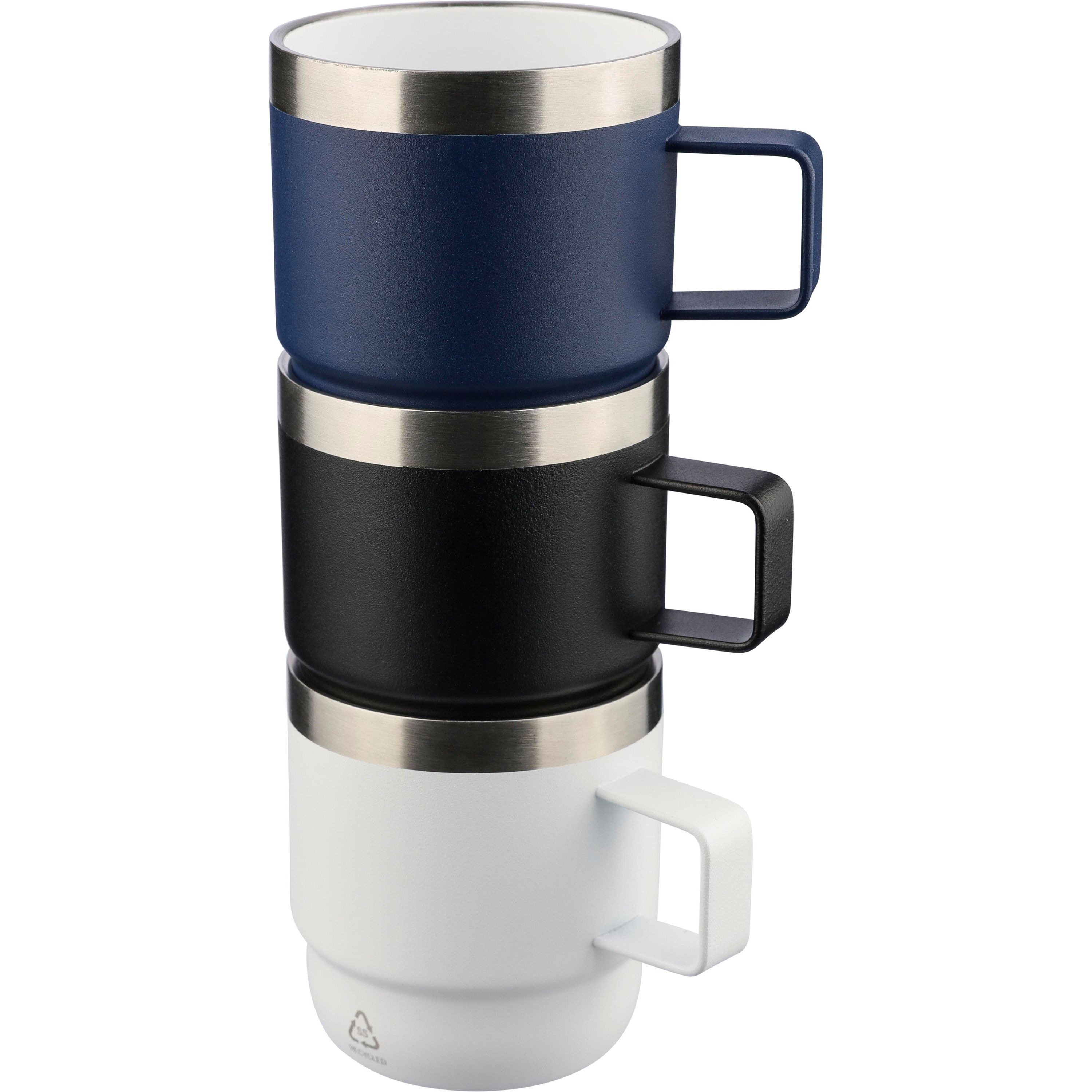 Recycelter Edelstahl-Becher mit doppelter Wand (180 ml) Lilia - weiß-553