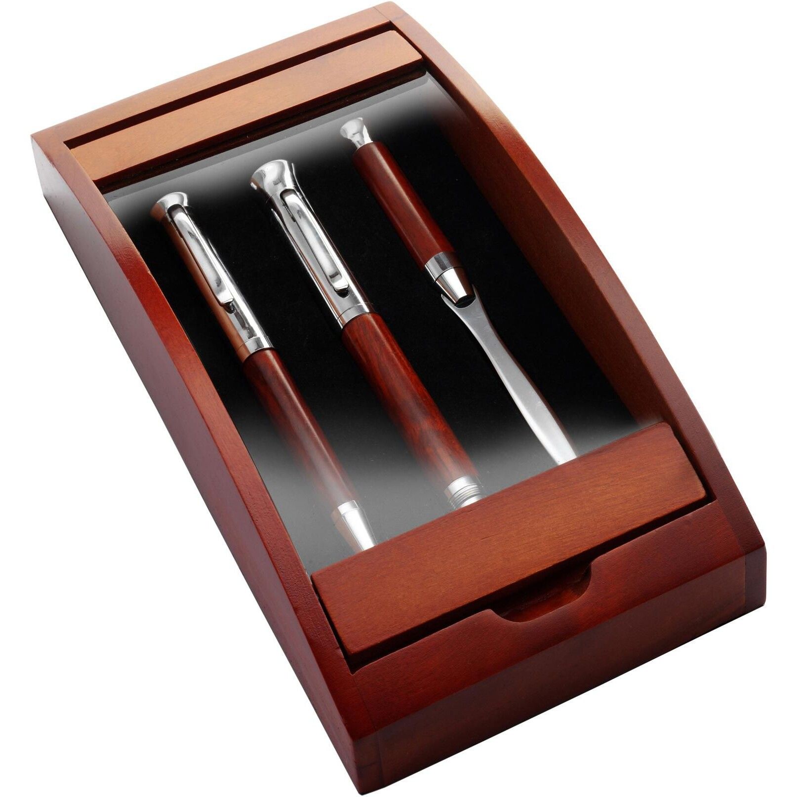Schreibset aus Rosenholz Paulette - braun-620