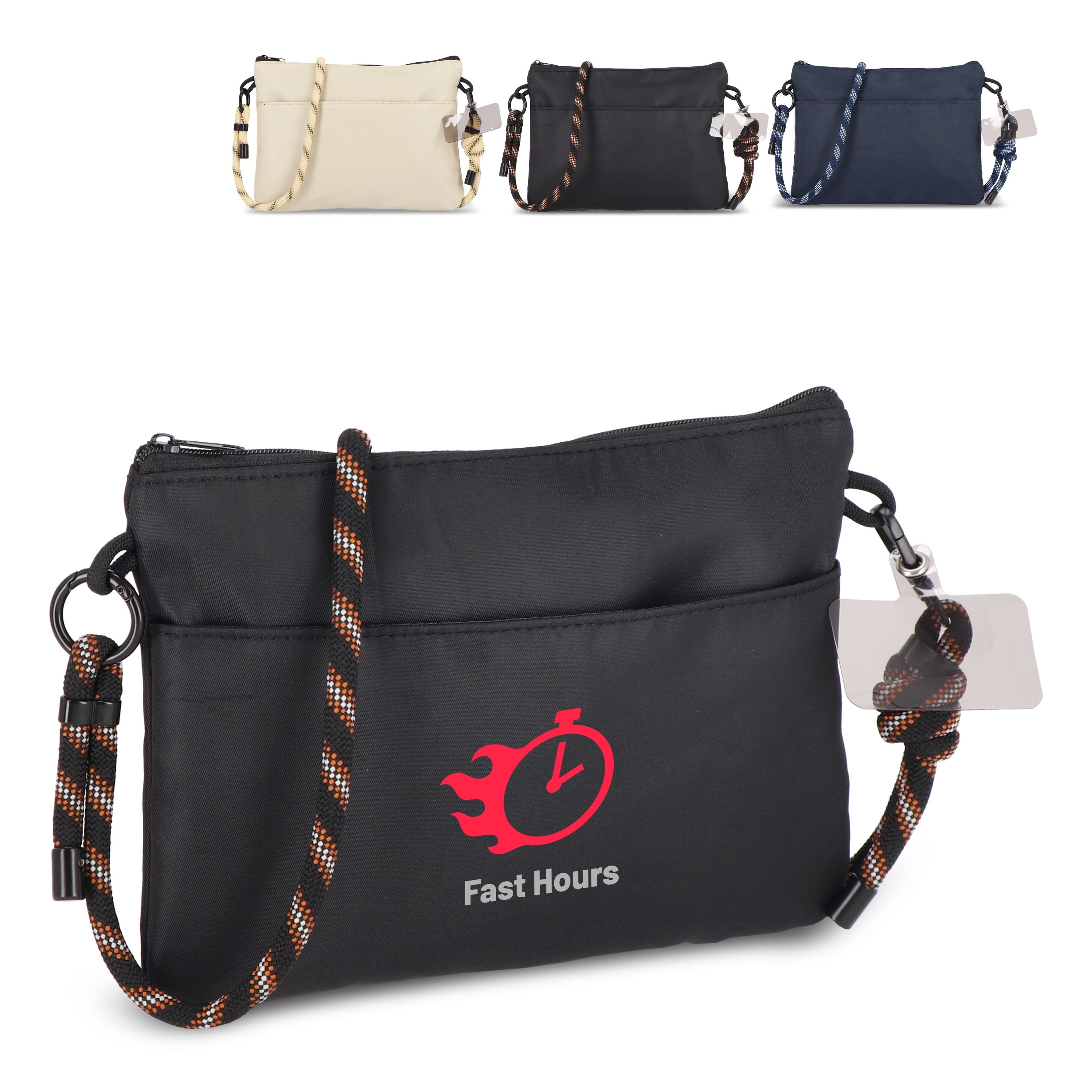 Crossbody Tasche mit Paracord-Gurt - schwarz-955