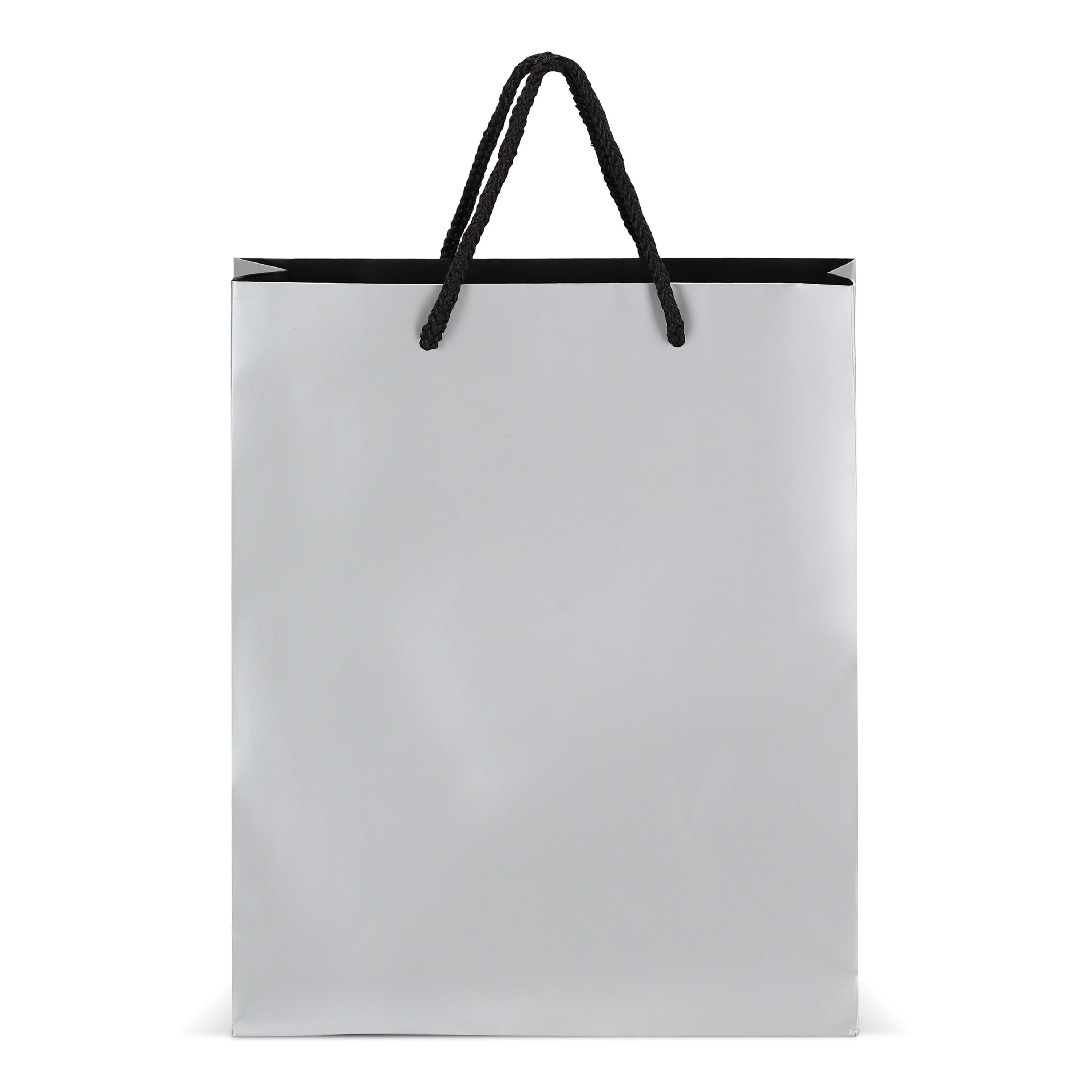 Papier Geschenktasche 24 x 10 x 30cm 200g/m² - silber-908