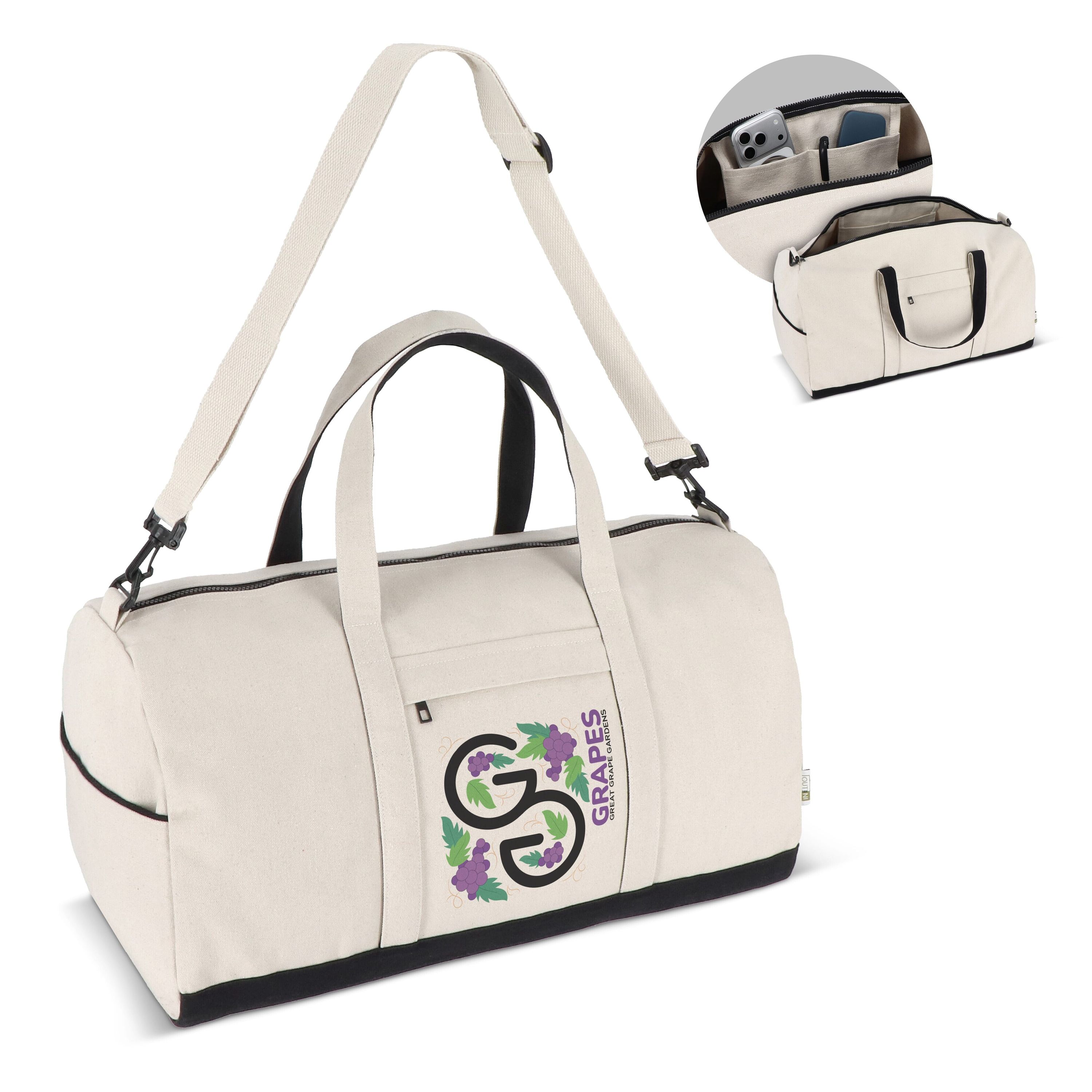 Reuuz Canvas Reise-/Sporttasche - beige - schwarz-937