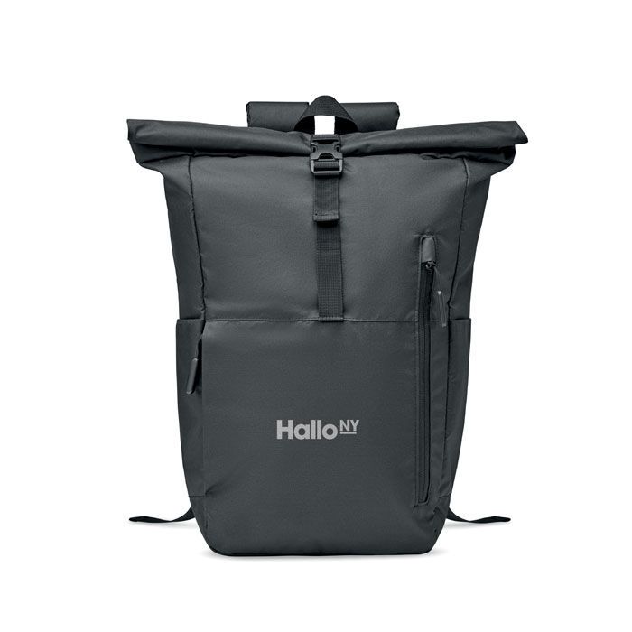 Rolltop-Rucksack 300D RPET VALLEY ROLLPACK - schwarz-146