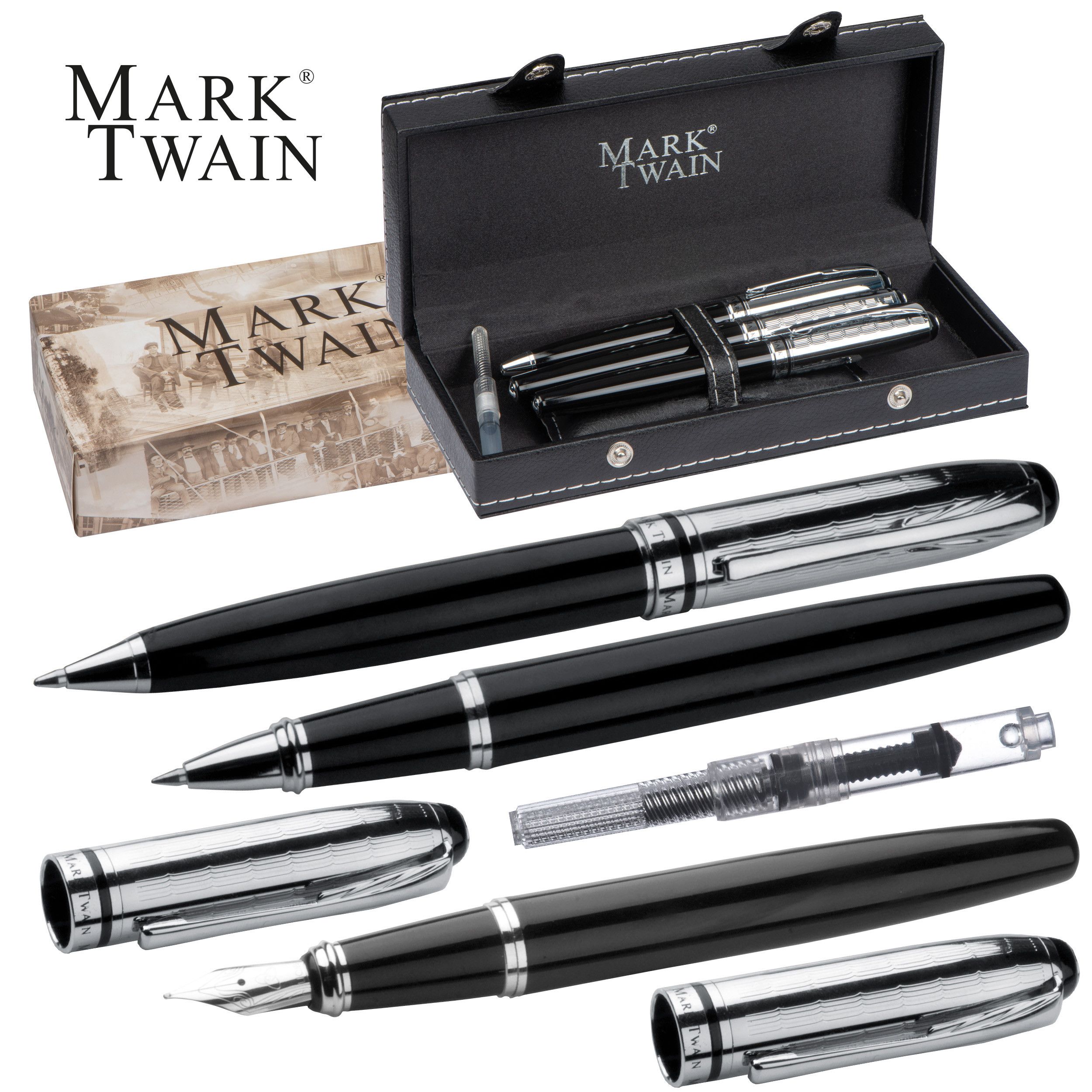 Mark Twain Schreibset - schwarz-641