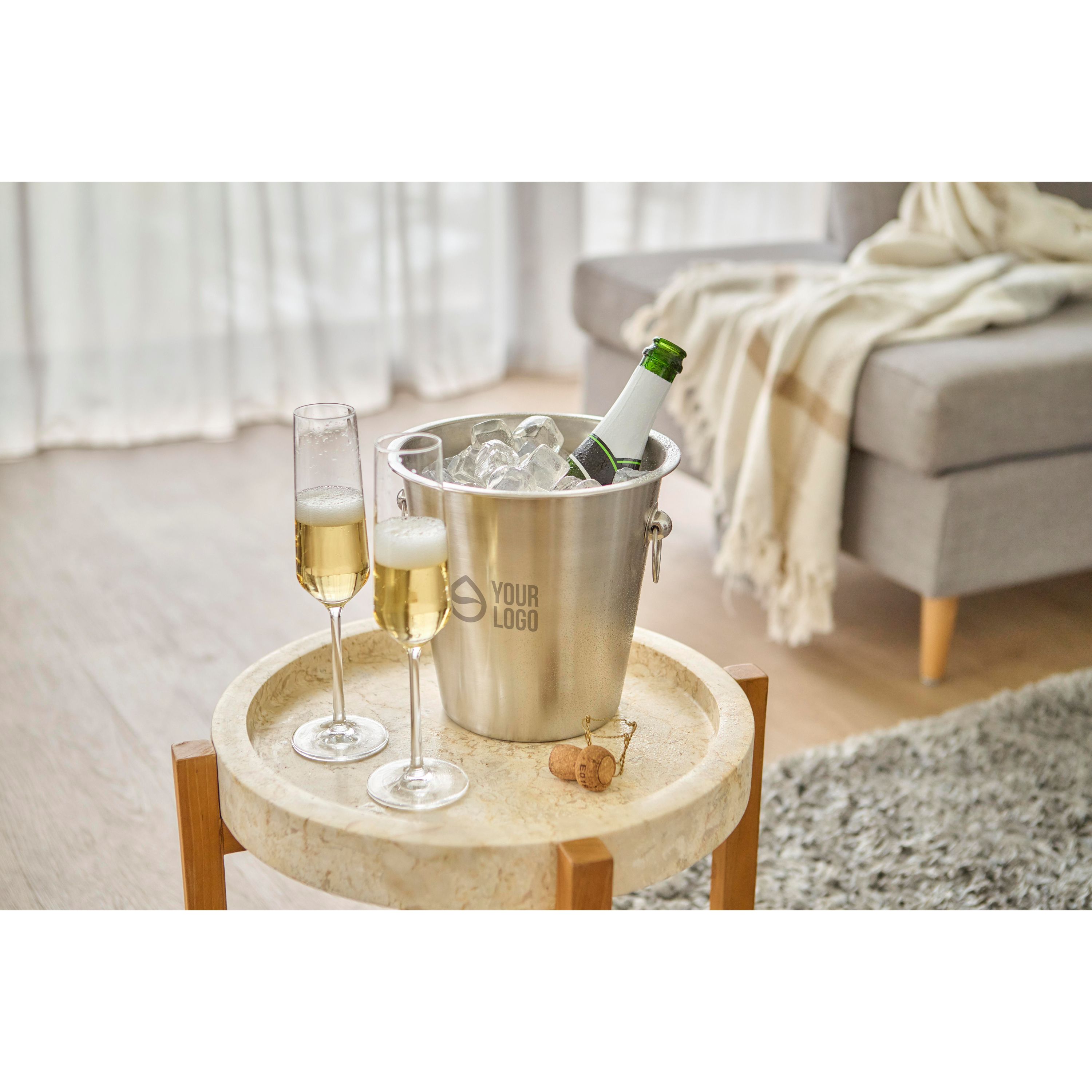 Sekt- und Champagnerkühler aus Edelstahl Hester - silber-64