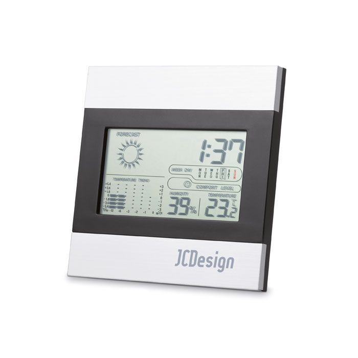 Wetterstation und Uhr RIPPER - mattsilber-639