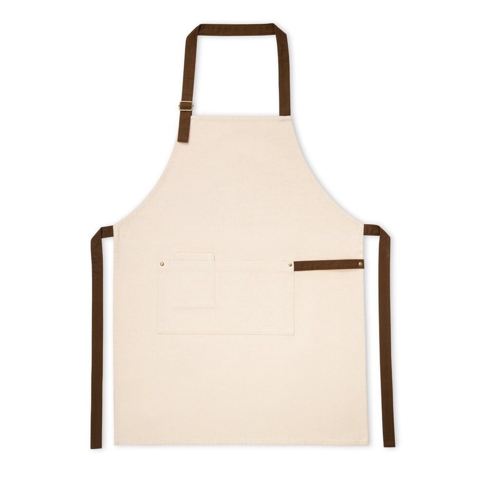 HOLM Schürze aus 100% Canvas-Baumwolle (320 g/m²) mit Metalldetails - naturhell-272