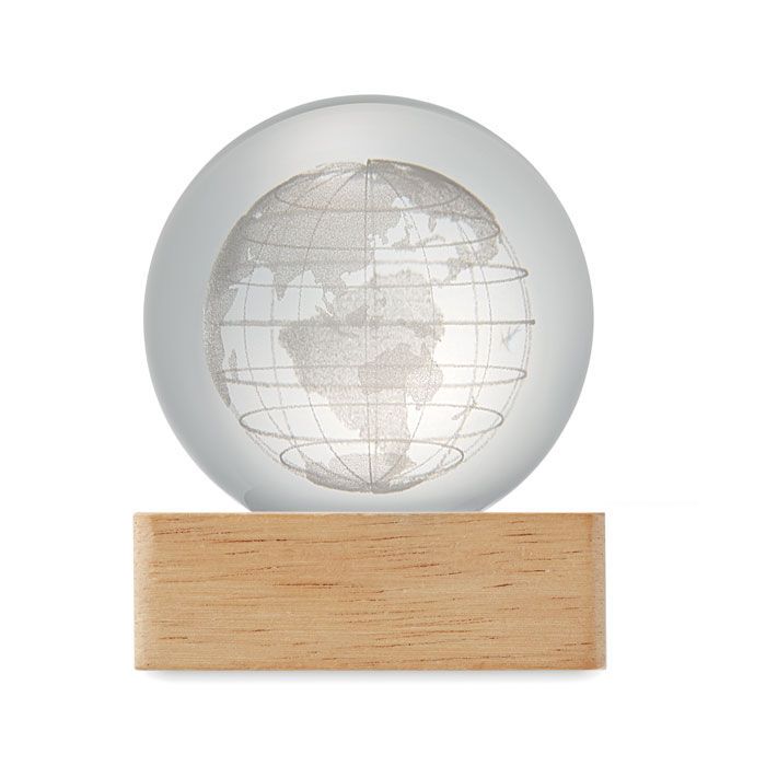 LED-Glaskugel Globus GLOBE LIGHT - holz-451